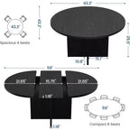Table à manger ronde extensible COZONY, design ovale moderne avec rallonges amovibles pour 4 à 8 personnes, cuisine, salle à manger, salon