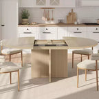 Table à manger ronde extensible COZONY, design ovale moderne avec rallonges amovibles pour 4 à 8 personnes, cuisine, salle à manger, salon