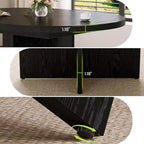 Table à manger ronde extensible COZONY, design ovale moderne avec rallonges amovibles pour 4 à 8 personnes, cuisine, salle à manger, salon