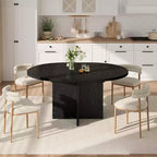 Table à manger ronde extensible COZONY, design ovale moderne avec rallonges amovibles pour 4 à 8 personnes, cuisine, salle à manger, salon