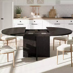 Table à manger ronde extensible COZONY, design ovale moderne avec rallonges amovibles pour 4 à 8 personnes, cuisine, salle à manger, salon