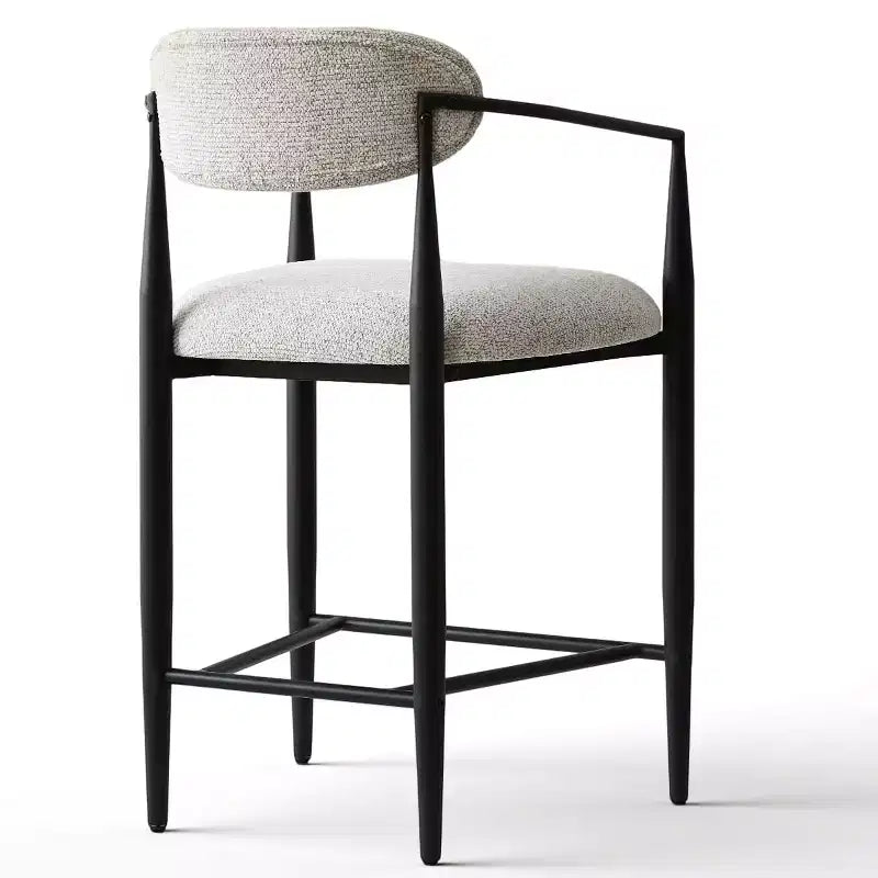 Lot de 4 tabourets de bar rembourrés modernes à hauteur de comptoir avec pieds coniques en métal noir, assise spacieuse pour îlot de cuisine ou bar à la maison-Panipeachy
