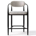 Set of 4 Modern Upholstered Counter Height Bar Stool with Tapered Black Metal Legs, Spacious Seat for Kitchen Island or Home Bar-Panipeachy