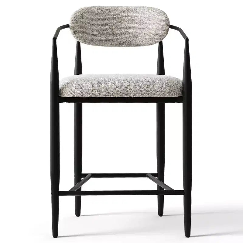 Set of 4 Modern Upholstered Counter Height Bar Stool with Tapered Black Metal Legs, Spacious Seat for Kitchen Island or Home Bar-Panipeachy