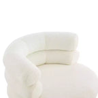 Fauteuil d'appoint en polaire peluche TUYOHW, chaise pivotante de salon avec dossier rond en forme de tonneau, base robuste, fauteuil pivotant pour salon, chambre à coucher.