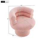 Fauteuil d'appoint en polaire peluche TUYOHW, chaise pivotante de salon avec dossier rond en forme de tonneau, base robuste, fauteuil pivotant pour salon, chambre à coucher.