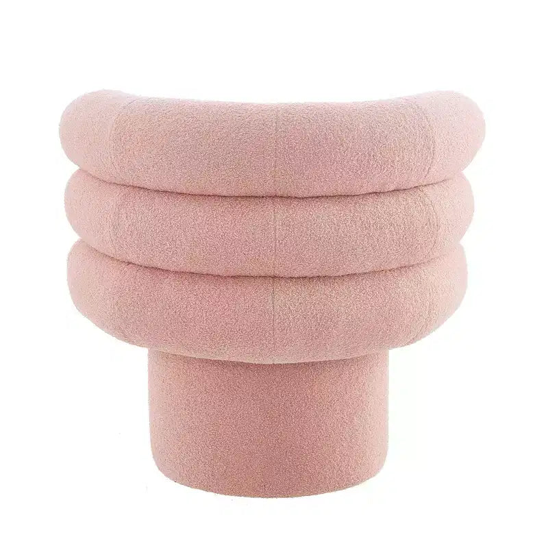 Fauteuil d'appoint en polaire peluche TUYOHW, chaise pivotante de salon avec dossier rond en forme de tonneau, base robuste, fauteuil pivotant pour salon, chambre à coucher.