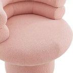 Fauteuil d'appoint en polaire peluche TUYOHW, chaise pivotante de salon avec dossier rond en forme de tonneau, base robuste, fauteuil pivotant pour salon, chambre à coucher.