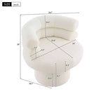 Fauteuil d'appoint en polaire peluche TUYOHW, chaise pivotante de salon avec dossier rond en forme de tonneau, base robuste, fauteuil pivotant pour salon, chambre à coucher.