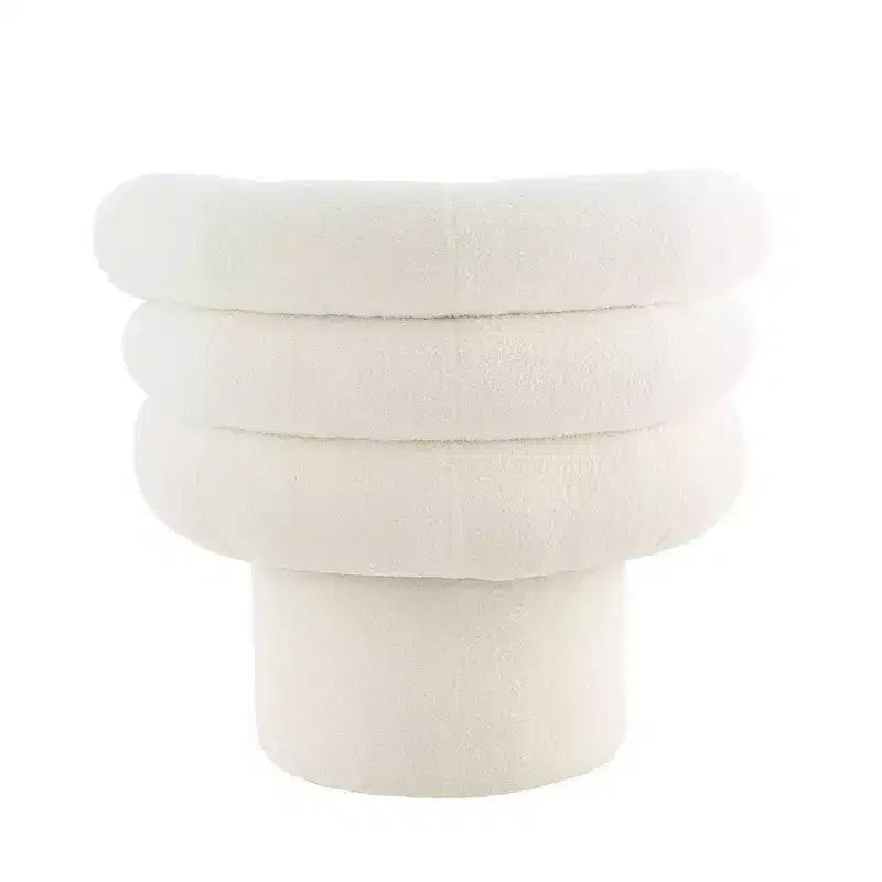 Fauteuil d'appoint en polaire peluche TUYOHW, chaise pivotante de salon avec dossier rond en forme de tonneau, base robuste, fauteuil pivotant pour salon, chambre à coucher.
