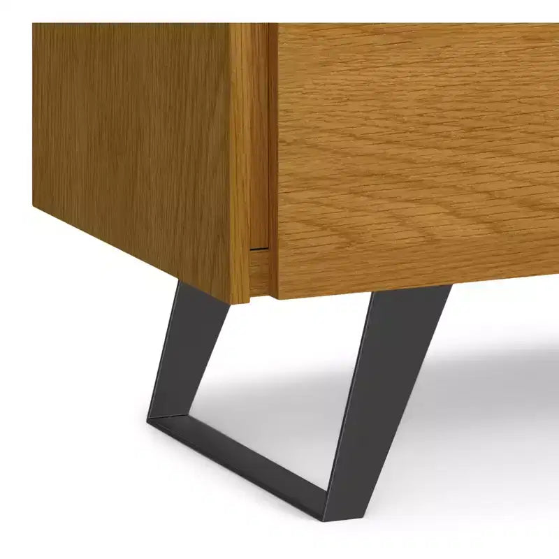 Meuble de rangement moyen Mitchell, 99 cm de large, en bois massif, style industriel moderne
