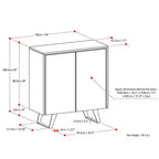Meuble de rangement moyen Mitchell, 99 cm de large, en bois massif, style industriel moderne
