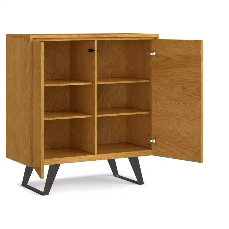 Meuble de rangement moyen Mitchell, 99 cm de large, en bois massif, style industriel moderne