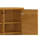 Meuble de rangement moyen Mitchell, 99 cm de large, en bois massif, style industriel moderne