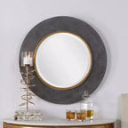 Miroir mural rond Uttermost Saul Charcoal Concrete 30