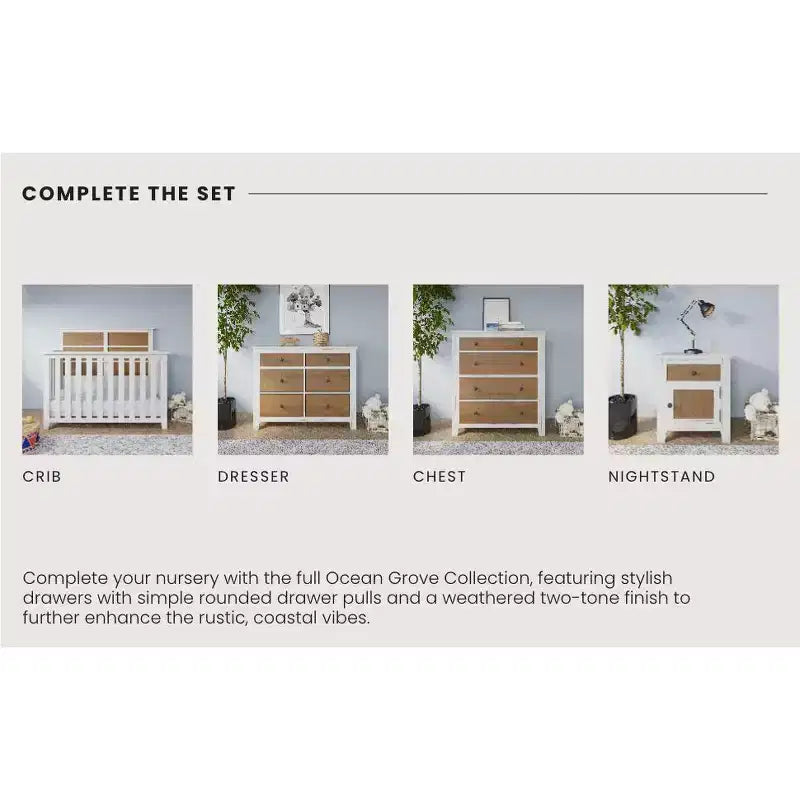 Table de chevet Child Craft Ocean Grove à 1 tiroir pour chambre de bébé ou chambre à coucher, grand tiroir de rangement, fabriquée en pin robuste, finition non toxique et sans danger pour les bébés