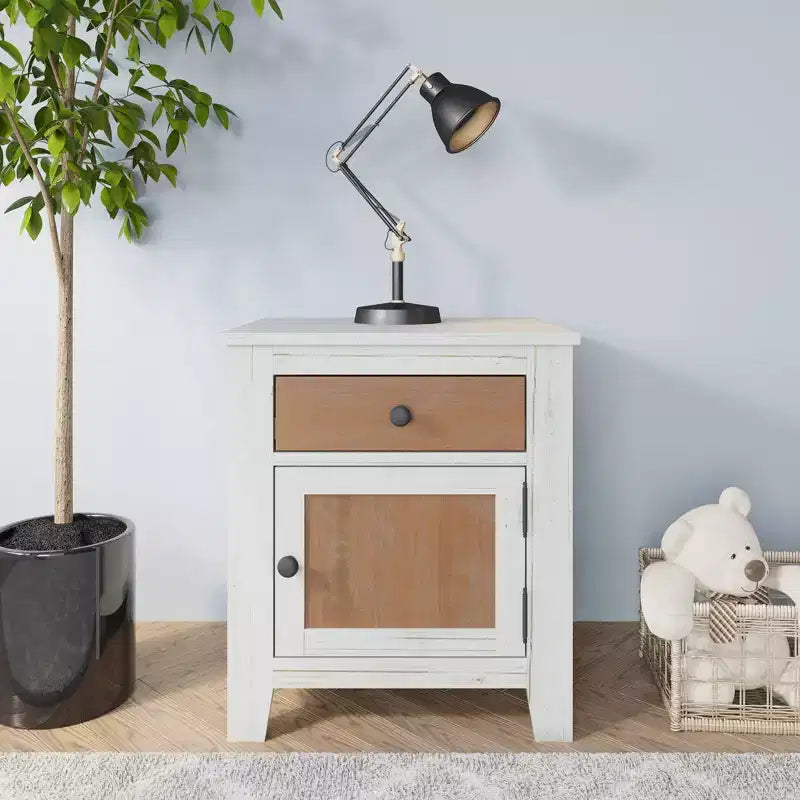 Child Craft Ocean Grove 1 Drawer Nightstand for Nursery or Bedroom, Large Storage Drawer, Made of Sturdy Pinewood, Non-Toxic, Baby Safe Finish