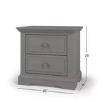 Table de chevet à 2 tiroirs Child Craft Jordyn pour chambre de bébé ou d'enfant, grand tiroir de rangement, en pin robuste, finition non toxique et sans danger pour les bébés