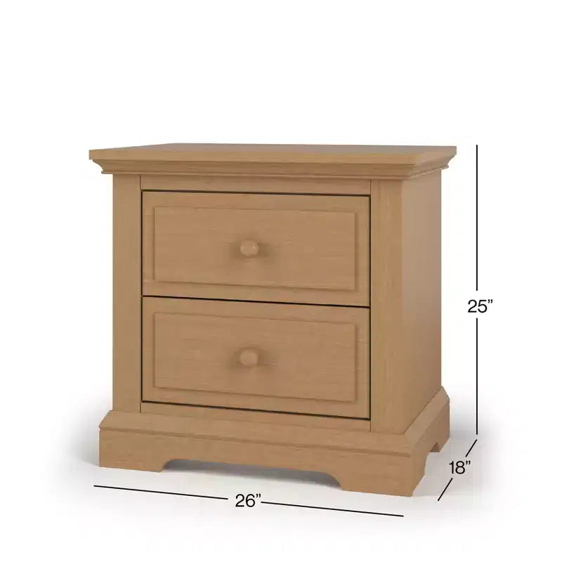 Table de chevet à 2 tiroirs Child Craft Jordyn pour chambre de bébé ou d'enfant, grand tiroir de rangement, en pin robuste, finition non toxique et sans danger pour les bébés