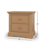 Table de chevet à 2 tiroirs Child Craft Jordyn pour chambre de bébé ou d'enfant, grand tiroir de rangement, en pin robuste, finition non toxique et sans danger pour les bébés
