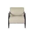 HomeRoots 28 Beige and Black Upholstered Cushion and Solid Wood Arm Chair