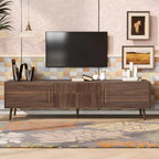 JVNOXK Mid Century TV Stand with 2 Drawers, Media Console Table for TVs up to 80'', Entertainment Center with Storage