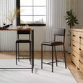 Dining Table Set for 2, Counter Height Table with 2 Upholstered Chairs and Storage Shelves, Bistro Table and Chair Set of 2