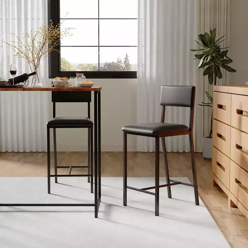 Dining Table Set for 2, Counter Height Table with 2 Upholstered Chairs and Storage Shelves, Bistro Table and Chair Set of 2
