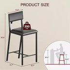Ensemble table à manger pour 2, table hauteur comptoir avec 2 chaises rembourrées et étagères de rangement, ensemble bistrot table et chaises pour 2