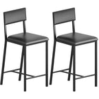 Ensemble table à manger pour 2, table hauteur comptoir avec 2 chaises rembourrées et étagères de rangement, ensemble bistrot table et chaises pour 2