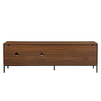 Meuble TV JVNOXK 70,8 pouces de style Mid-Century Modern avec espace de rangement, portes coulissantes, étagères réglables et cadre en métal. Idéal pour les salons