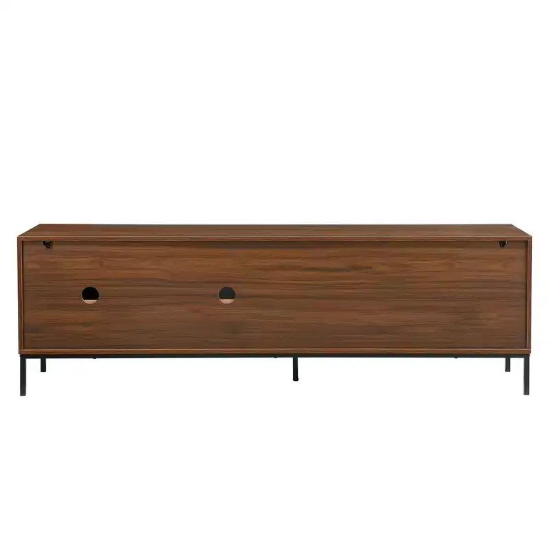 Meuble TV JVNOXK 70,8 pouces de style Mid-Century Modern avec espace de rangement, portes coulissantes, étagères réglables et cadre en métal. Idéal pour les salons