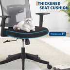 Chaise de bureau ergonomique Acekool à cadre noir et dossier en maille grise avec conception réglable et soutien respirant pour la maison ou le bureau