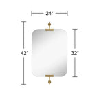 Miroir mural Uttermost Penbrook 24x42 à bords polis Or chaud