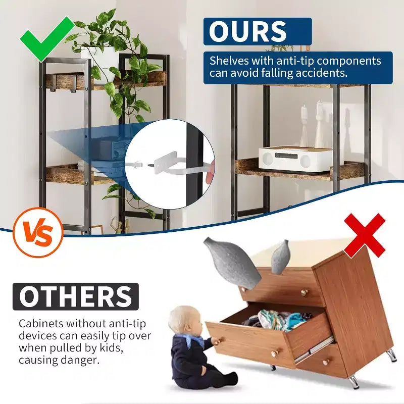 Étagère industrielle triple à 5 niveaux, bibliothèque en bois avec 14 étagères ouvertes, cadre en métal robuste, étagère de rangement pour salon, chambre à coucher, bureau à domicile
