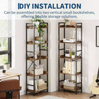 Étagère industrielle triple à 5 niveaux, bibliothèque en bois avec 14 étagères ouvertes, cadre en métal robuste, étagère de rangement pour salon, chambre à coucher, bureau à domicile