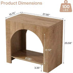 Table d'appoint Lantine avec piédestal en bois, grande table de chevet et d'appoint avec rangement pour salon, chambre à coucher