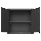 Metal Wall-Mounted Tool Storage Cabinet, Locking Storage Cabinet with 1 Adjustable Shelf and 1 Opened Drawer for Basement, Home, Kitchen