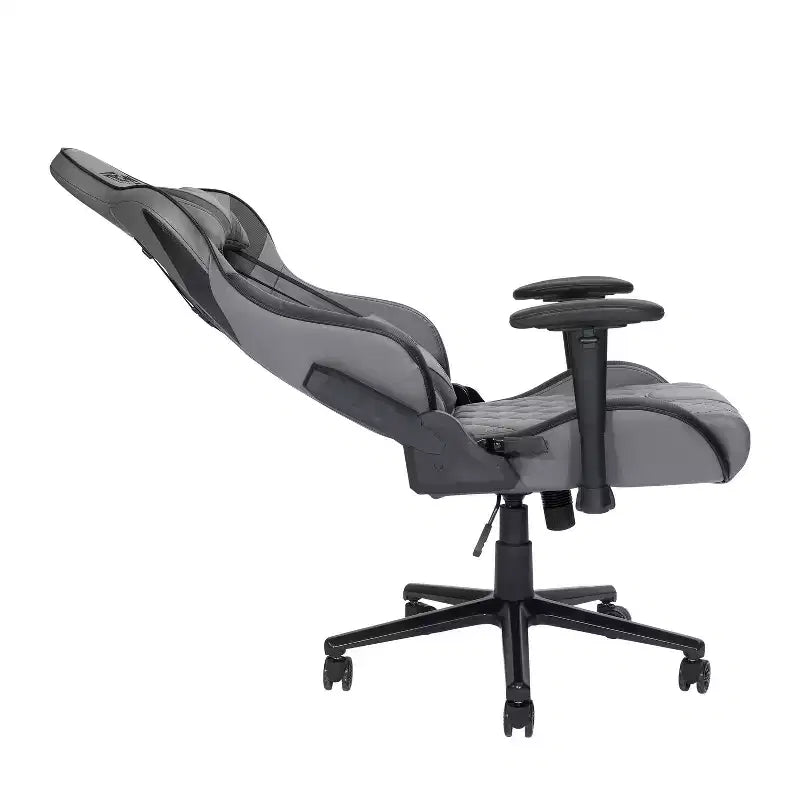Chaise de jeu ergonomique TUYOHW XL, pivotante à 360°, avec oreillers pour la tête et les lombaires, inclinable de 90 à 150° pour bureau et maison, charge maximale de 158 kg, grise