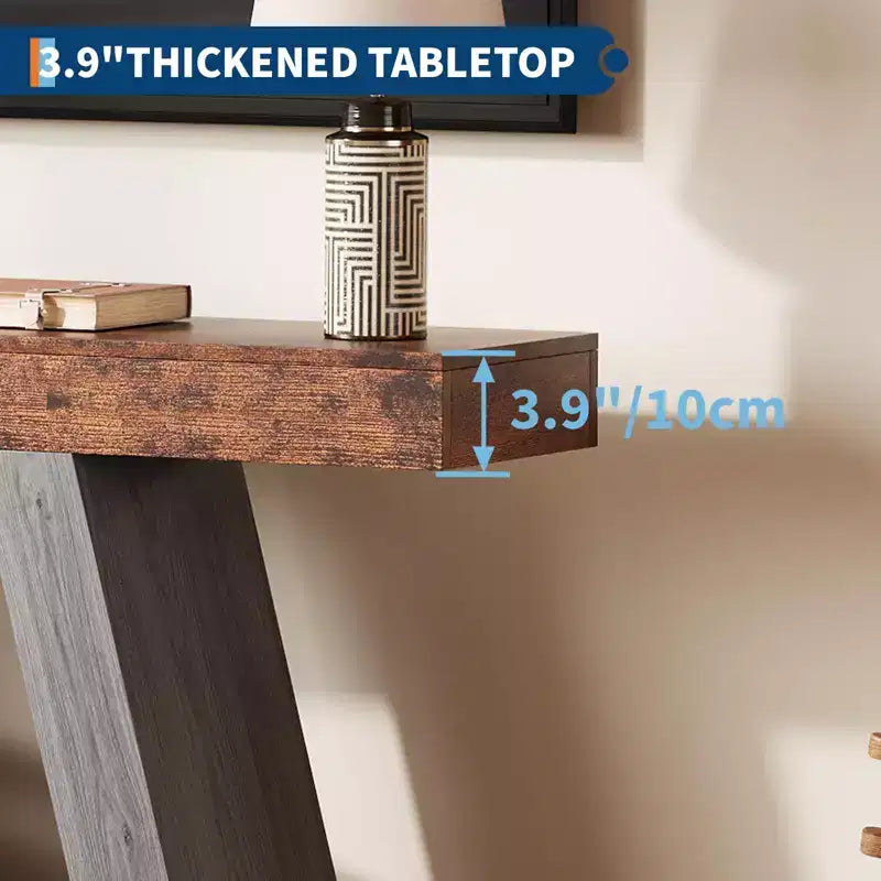 COZONY 55 Table Console de Ferme avec 2 Étagères Ouvertes, Table d'Appoint Étroite pour Entrée, Couloir, Salon
