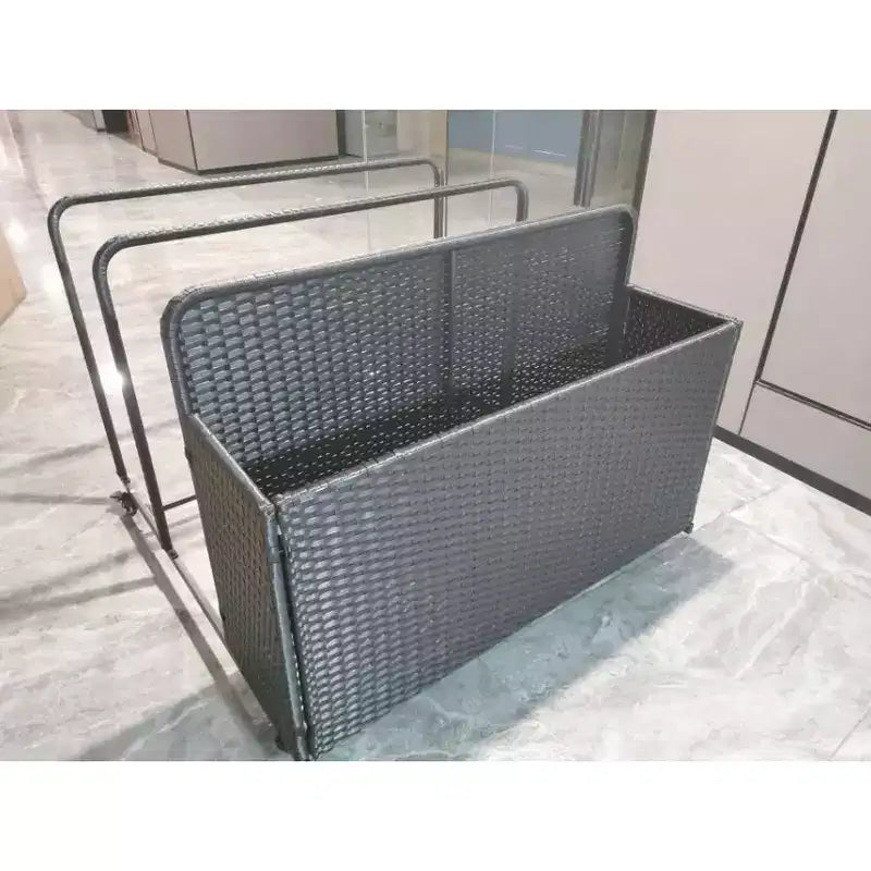 Iron Pipe + Rattan XH101 Rolling Storage Ottoman,