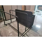 Ottoman de rangement roulant XH101 en fer et rotin,