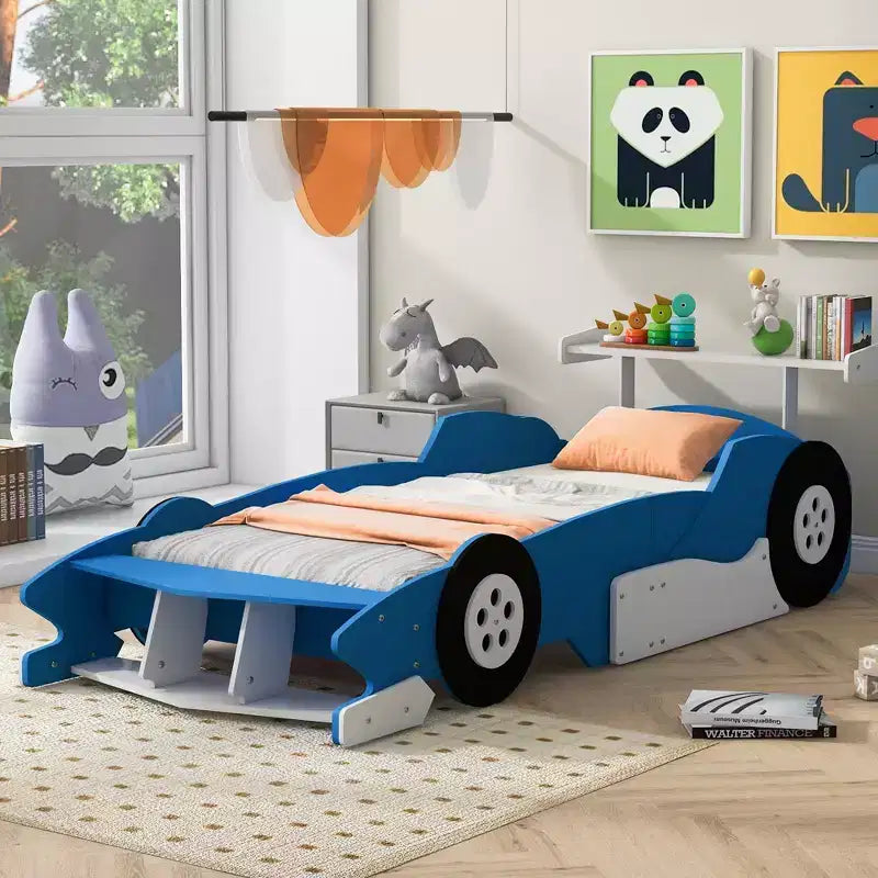 Lit de voiture pour enfants Luxystar avec étagères de rangement