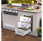 Stainless Steel 3-Drawer Cabinet with Ventilation Panels,