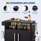 Chariot de cuisine d'extérieur roulant, table de préparation de barbecue mobile avec 2 portes et 4 roues verrouillables, poste alimentaire en acier inoxydable pour griller, servir et ranger