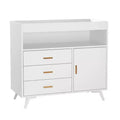 GustoWave Wooden Nursery Dresser with Changing Table, 3 Drawers & Shelves, Baby Diaper Changing Station & Storage Organizer