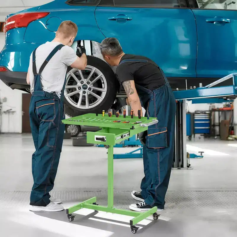 Desserte d'atelier roulante avec roulettes, table de travail mobile à hauteur réglable, capacité de 136 kg, desserte à outils roulante mobile avec tiroirs pour garage, atelier