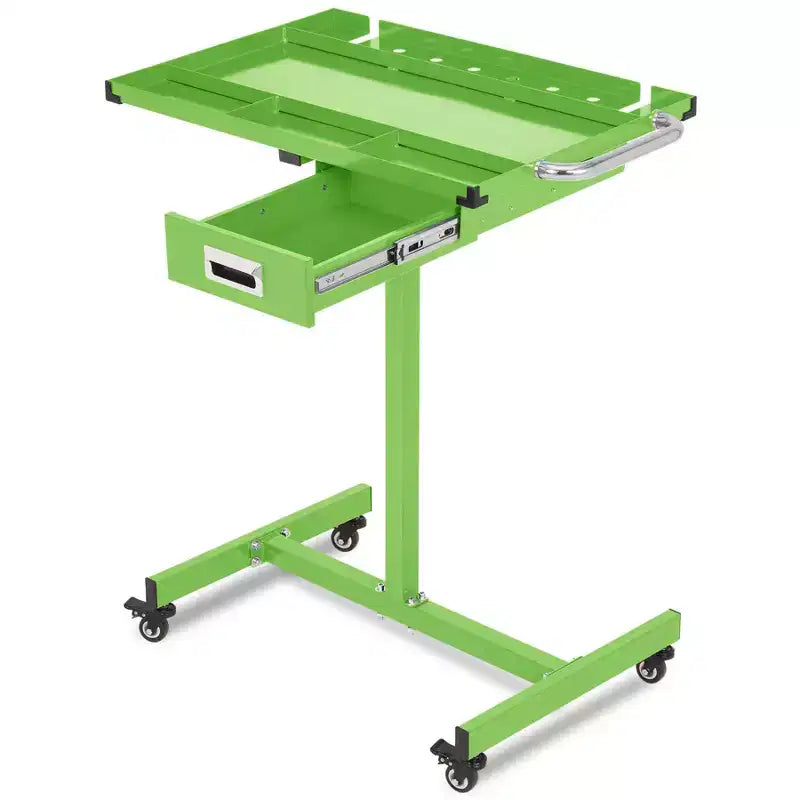 Desserte d'atelier roulante avec roulettes, table de travail mobile à hauteur réglable, capacité de 136 kg, desserte à outils roulante mobile avec tiroirs pour garage, atelier