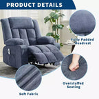 Fauteuil inclinable massant et chauffant Acekool avec repose-pieds extra-large, dossier haut, siège baquet profond à bascule avec poches, pour salon