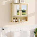Armoire de toilette murale COZONY 22.2 avec miroir, meuble de rangement de salle de bain avec étagère réglable, organisateur étanche